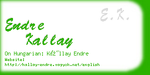 endre kallay business card